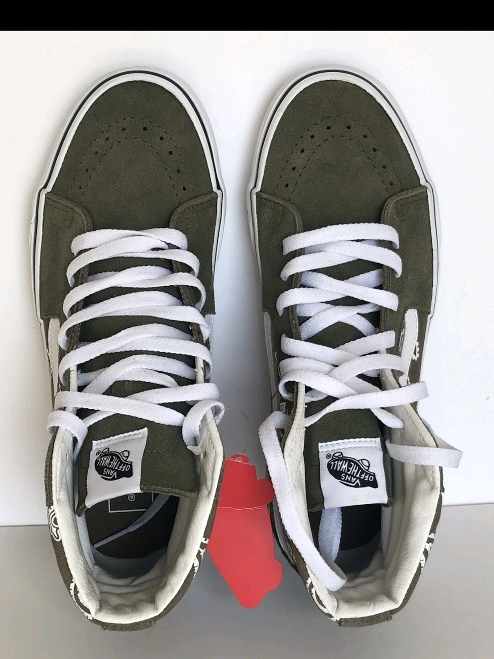 Vans Peace Paisley Sk8-Hi Olive Green Suede & Canvas Old Skool Men's size 7.5 - Picture 6 of 15